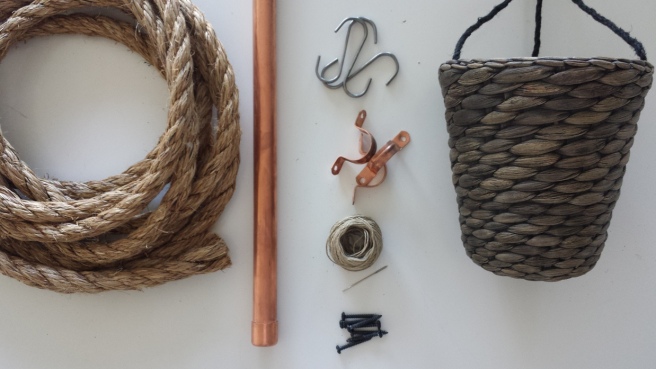 Supplies for Copper Rope Planter Hanger