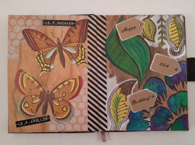 Birthday Butterflies Art Journal Page